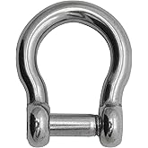 Extreme Max 3006.8408 BoatTector Stainless Steel Bow Shackle with No-Snag Pin - 5/16"
