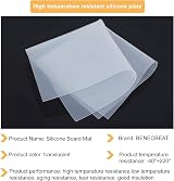 BENECREAT 2Pcs White Silicone Rubber Sheet 250x250x1mm High Temp Gasket Board view 7