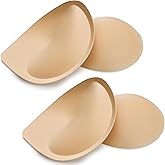Nimiah Super Thick Push-up Inserts - 2 Pairs Sew in Bra Cups for Dress Breast Enhancer Add Cleavage in Swimsuit Sports Tops