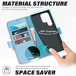 TUCCH Case Wallet for Galaxy S25 Ultra 5G, Magnetic