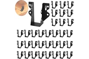 ICOKIN 48 Pcs 2"x 4" Joist Hanger,Q235B Steel Black Powder Coated Face Mount Joist Hangers ,Hurricane Ties for Rafters,Tie Brackets for Floor Deck and Ceiling Joists
