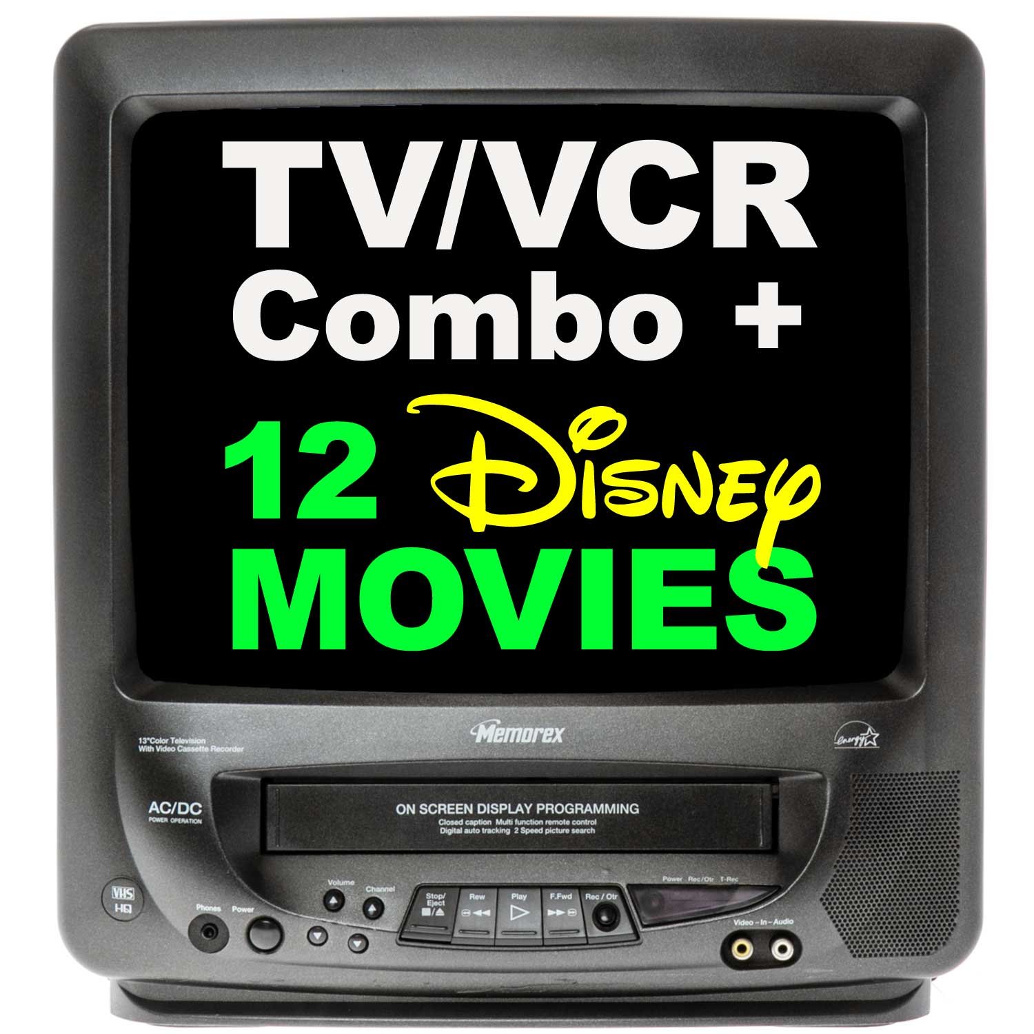 Memorex MVT2137 13" TV/VCR Combo AC/DC + 12 Disney VHS Movies: Amazon.ca:  Electronics