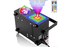 IMONE 2 in 1 Horizontal,Vertical Fog Machine Halloween with Disco Ball,Smoke Machine Fog 72 Lights in Squar,Fog Machine Outdoor with Remote,Fog Machine Indoor,Fog Machine for Stage Wedding DJ Party