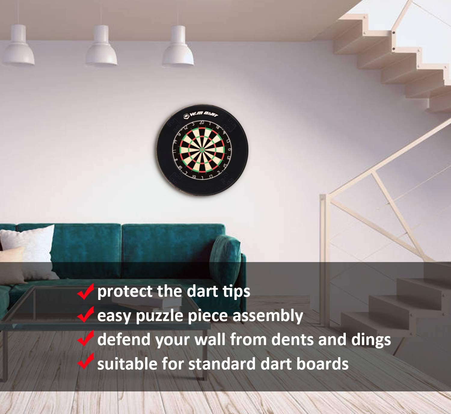 WIN.MAX Dart Board Backboards Dart Backboard EVA Reversible Dart Board Surround Protector Wall Accessories : Sports & Outdoors