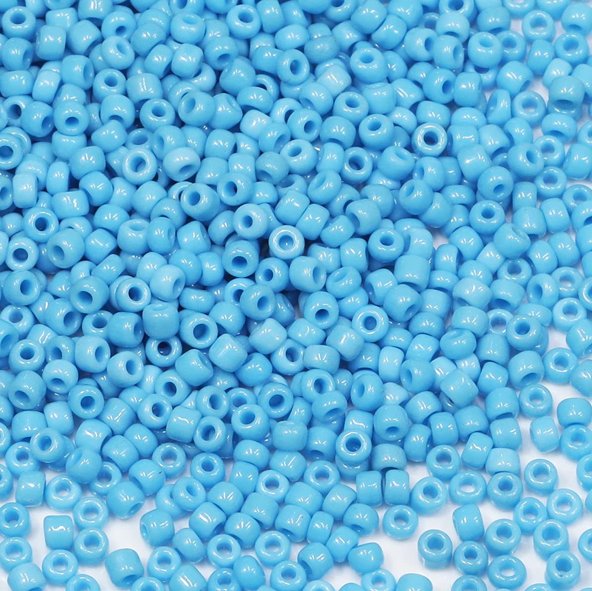 Bala&Fillic Sky Blue Color 3mm Seed Beads About 3600pcs/100Grams in Bag, 8/0 Glass Craft Beads for Making Bracelet Necklace Earring(Sky Blue) — image 1