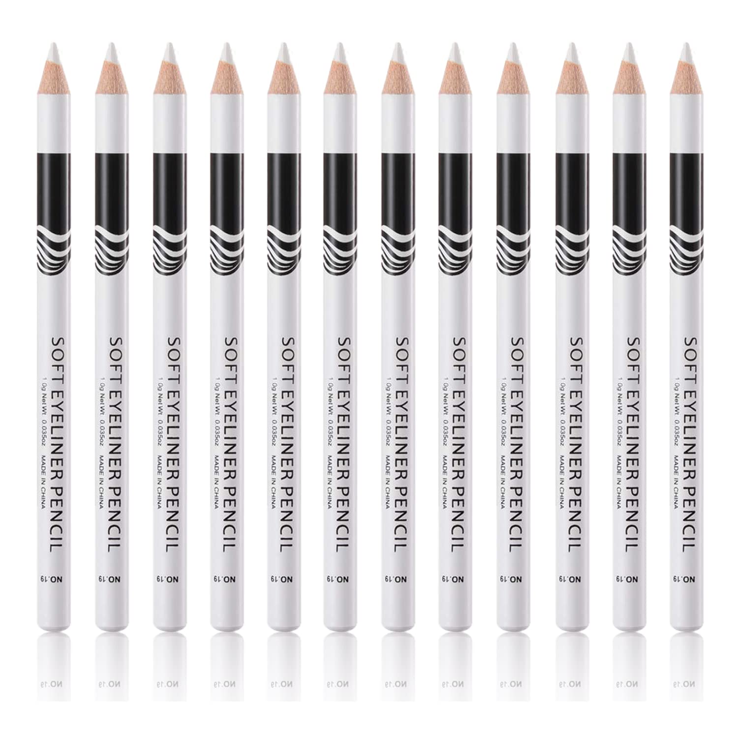 Go Ho 12 PCS White Eyebrow Eyeliner Pencil Set,Waterproof Eyebrow Hair Barber Pencil,Long-lasting Sweat-proof Eyeliner Makeup Brow Tint Pen(White)