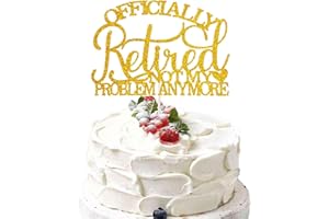 I'm Retired Ask Someone Else Cake Topper,Retirement Cake Decor,Happy Retirement Party Decorations (gold2)