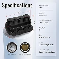 RVBOATPAT 4 Port Insulated Tap Connector 2/0-6 AWG