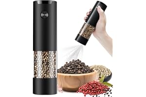 JIDSPWLS Electric Pepper or Salt Grinder,Adjustable Coarseness Salt & Pepper Mill,With LED Light,Easy to Clean,Battery Powere