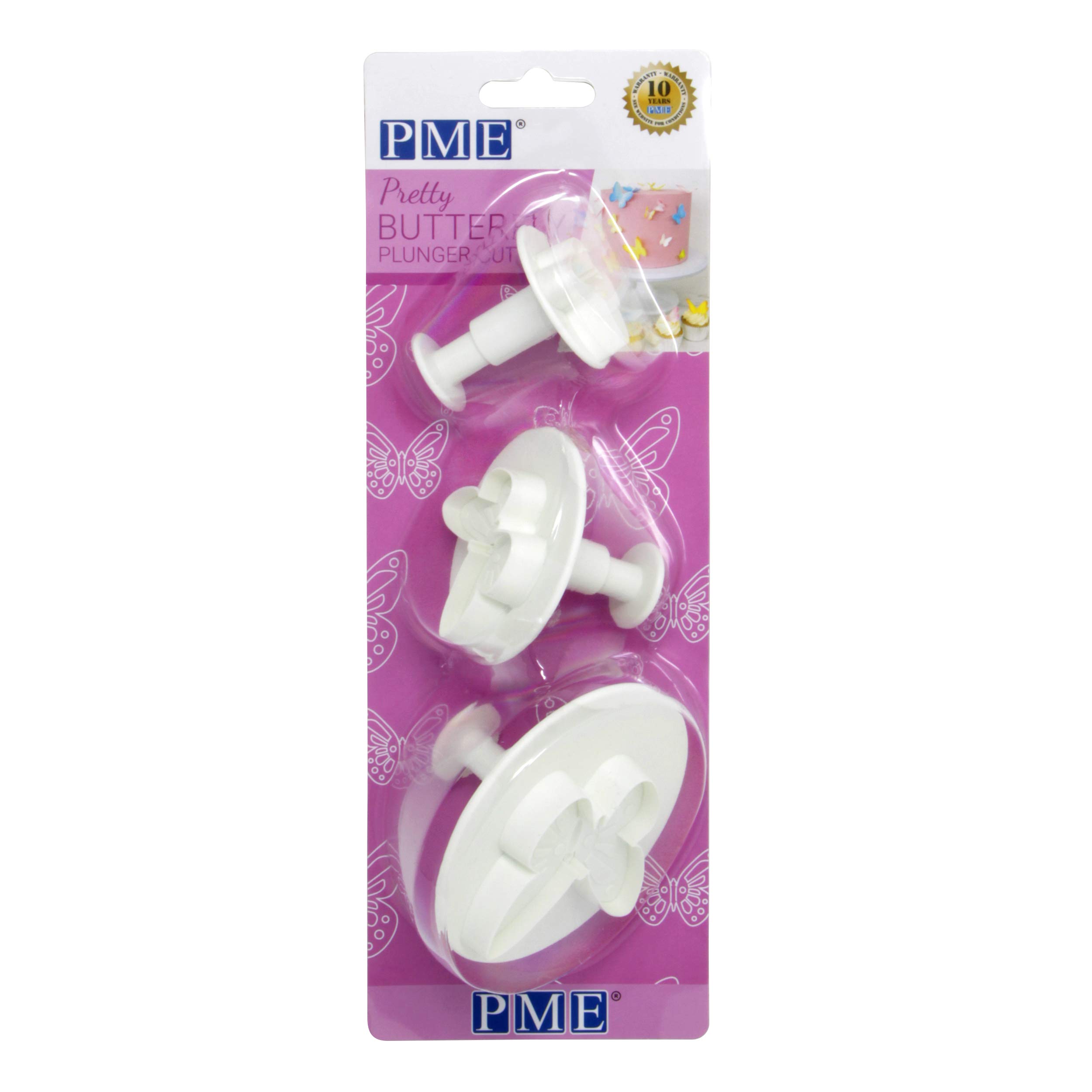 PME Butterfly Plunger Cutters-Pack of 3 Sizes, White