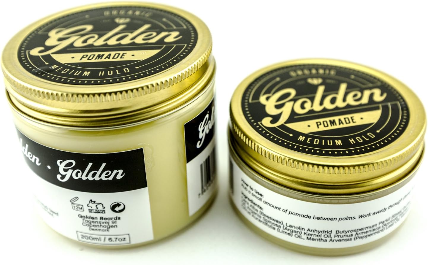 100ML Organic & Natural Hair Pomade Wax & Oil Base - Handcrafted with love in Denmark by Us - Perfect Shine effect for long and short hair - Medium and Flexible Hold - UNISEX -Organic - Image 3