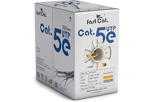 fast Cat. Cat5e Ethernet Cable 1000ft - 24 AWG, CMR, Insulated Bare Copper Wire PoE+ Cat 5e Ethernet Cable with FastReel - 35