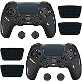 Anti-Slip PS5 Controller Skin,Silicone Soft Protective Cover Grip Case Set，Controller Accessories with 4 Thumb Grip Caps and 4 Sticker,2 Packs
