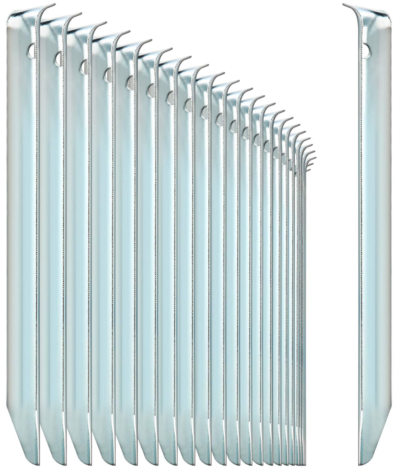 COM-FOUR® 24x tent pegs made of steel - semi-circular, robust ground pegs for camping and outdoors - ideal for normal ground