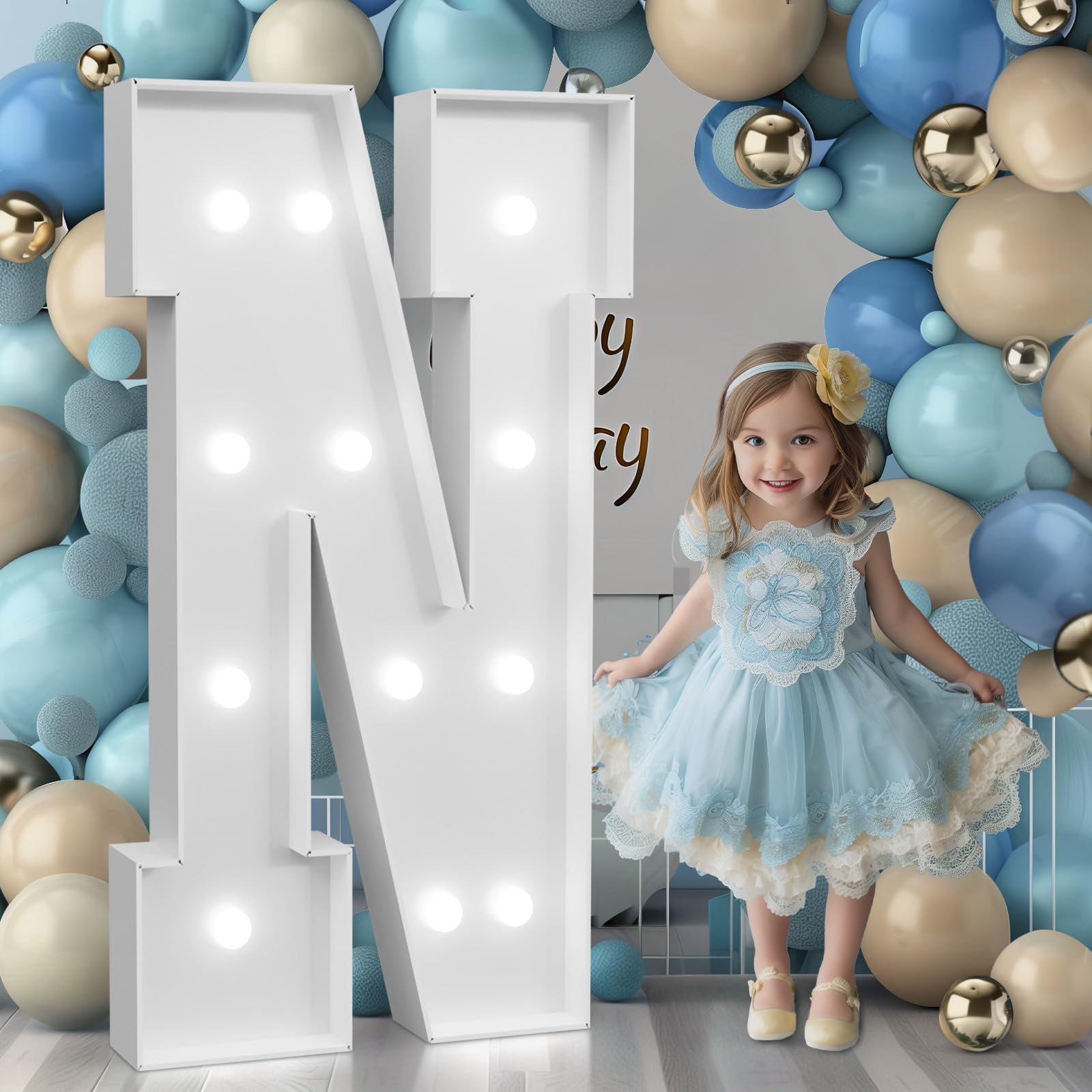 Photo 1 of ***(PARTS ONLY/ MAJOR DAMAGE/ NON FUNCTIONAL)***Bugame Marquee Letters, Cool Light Marquee Lights - Large Letters for Birthday, Anniversary, Wedding Decor (DIY Kit)