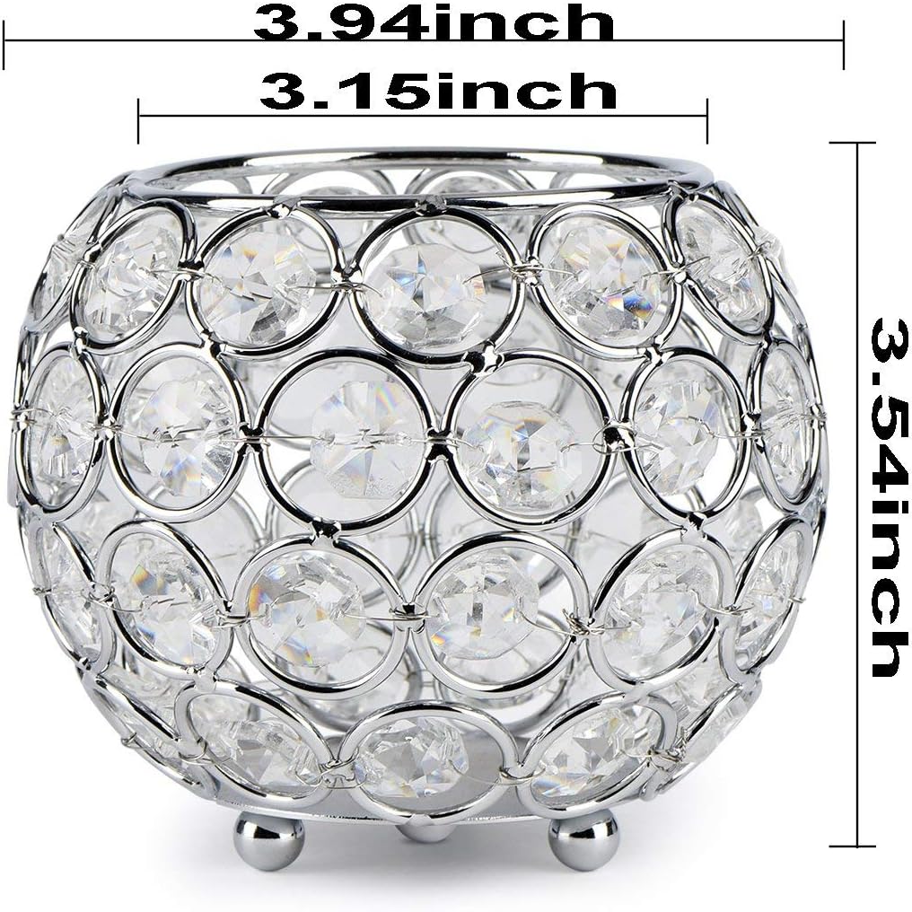 Nicetai Silver Crystal Candle Holders Decorative Centerpieces for Coffee Table Living Room and Dinning Room Table Decorative Centerpieces: Home & Kitchen