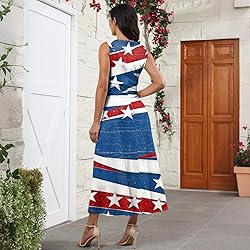 CHRATLHI 4th of July Dress Women Summer Red White