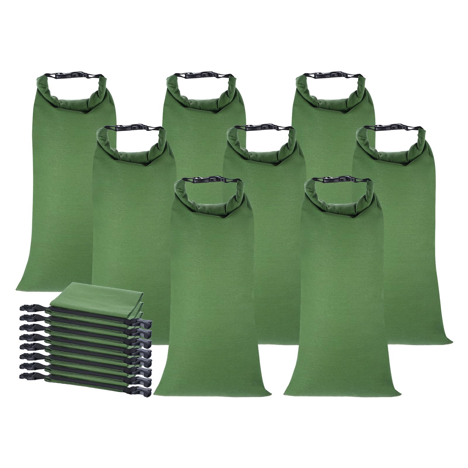 PATIKIL 28" x 11" Flood Water Barrier Sand Bags, 8 Pack Reusable Thickened Canvas Sandbags with Insert Buckle Quick Flood Barrier for Door Garage Flood Control