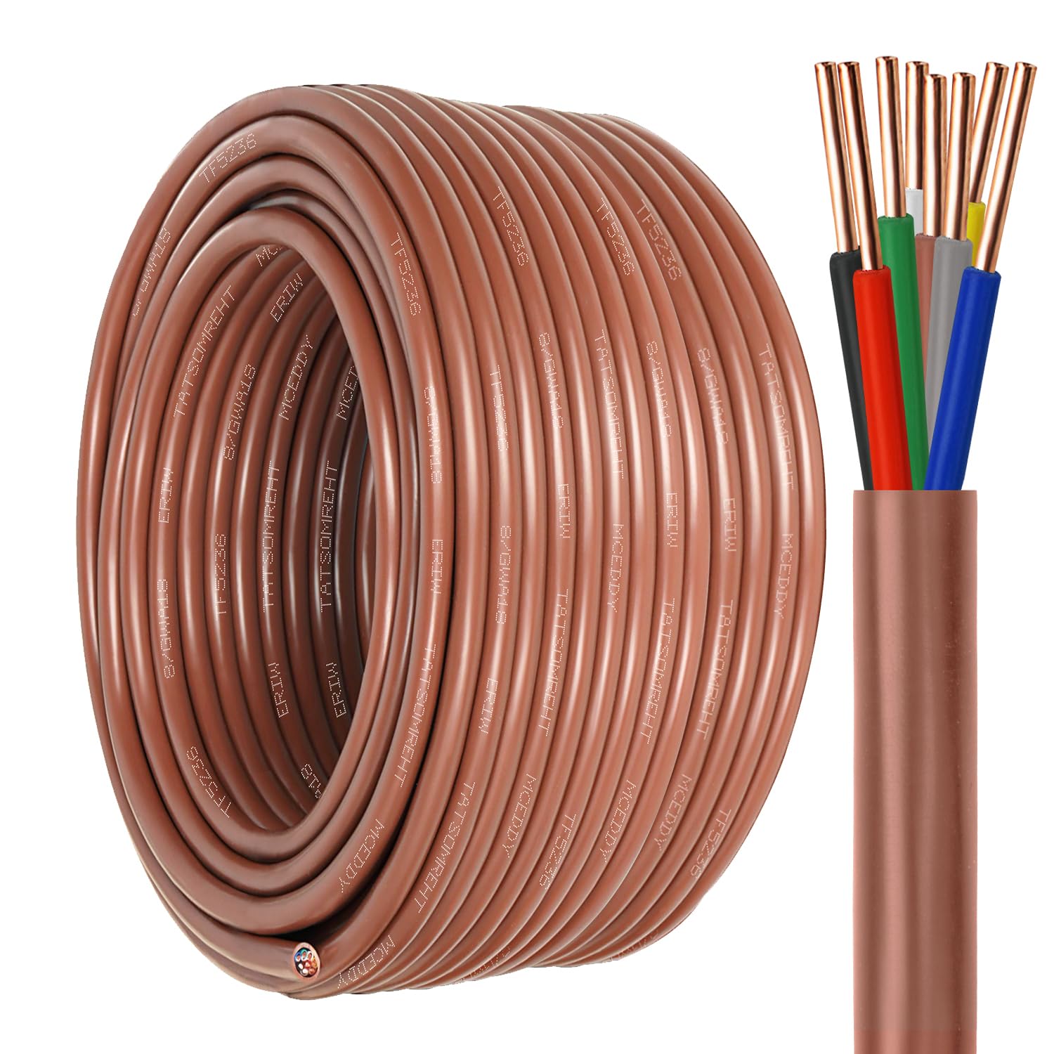 Photo 1 of YDDECW Thermostat Wire - 18/8 75FT Solid Copper 18 Gauge 5 Conductor Power Circuit Cable for Heating & air Conditioning Equipment, doorbells and Other Indoor/Outdoor Low Voltage Applications Use