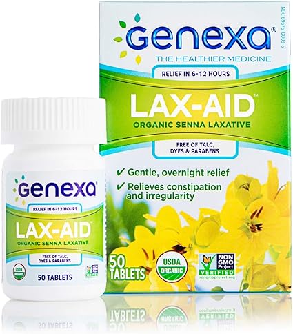 Amazon Com Genexa Lax Aid For Adults 50 Tablets Gentle