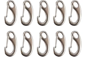 Artilife 10 Pack 2 Inch Marine Grade Stainless Steel 316 Spring Gate Snap Hook Clip Multifunctional Quick Link Clip