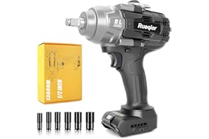 RUEQIOR Cordless Impact Wrench 1/2" for DeWalt 20V MAX Battery, Impact Wrench 1000FT-LBS(1360N.m) High Torque Brushless Electric Impact, with 4 Modes Power Impact Driver for Car, Truck, Mower (No Battery)