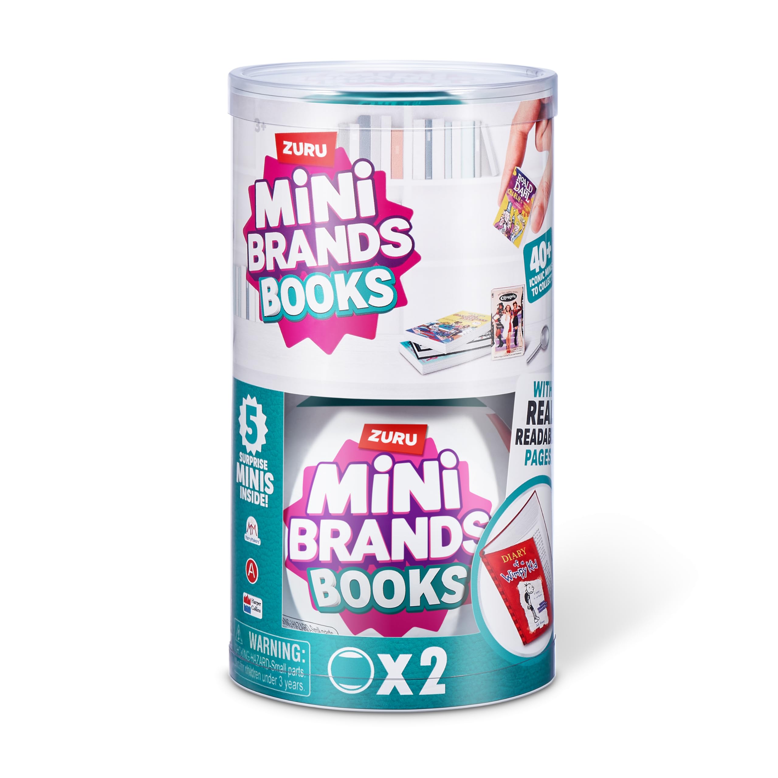 Mini Brands Books (2 Pack) by ZURU Real Miniature Book Brands Collectible Toy, Capsules of 5 Mystery Miniature Books with Real readable Pages and Accessories for Kids, Teens, Adults