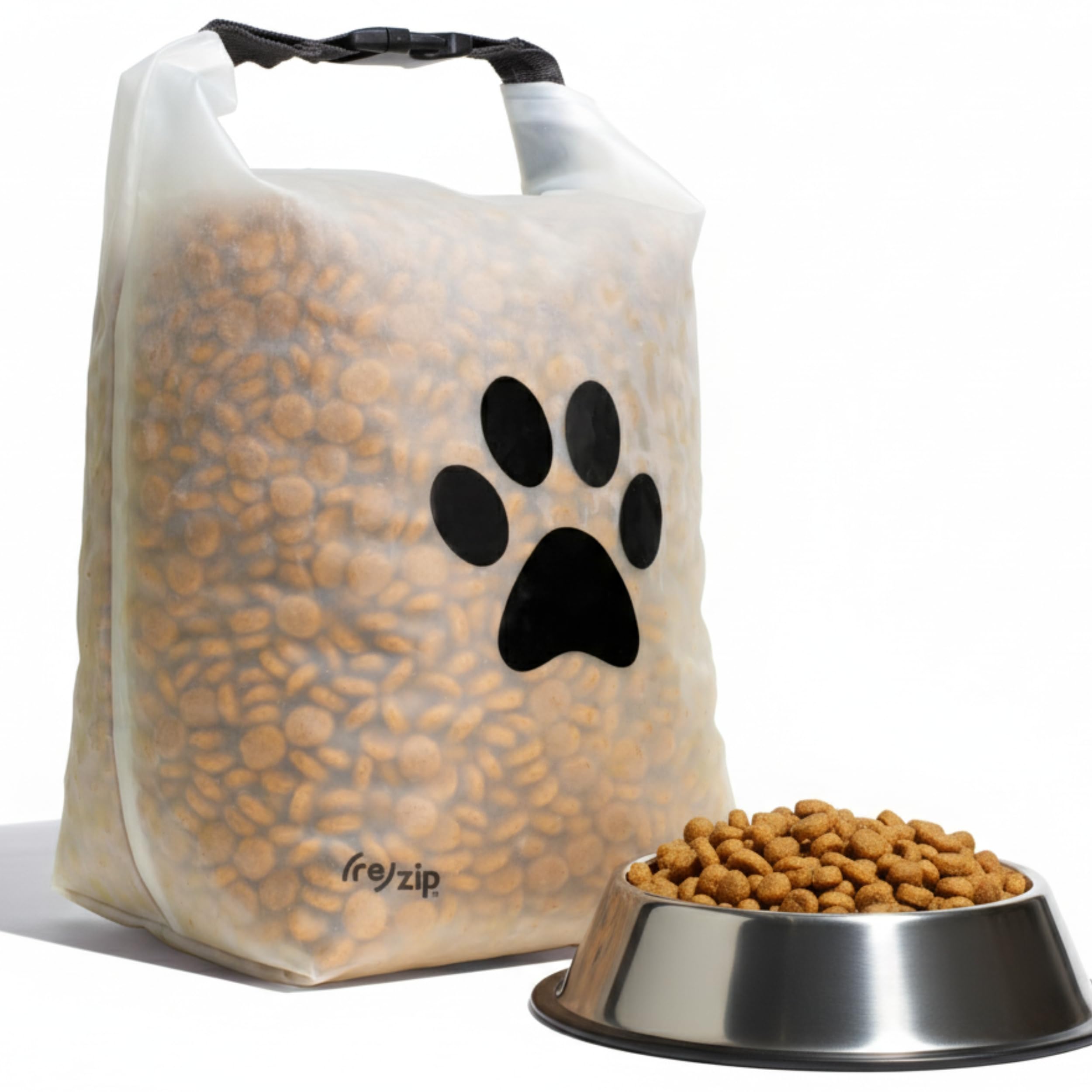 Photo 1 of (re)zip Large Roll Top Pet Dry Food Storage Bag 40-Cup, BPA-Free, Food-Grade, Pet-Safe, Freshness Seal for Camping, Long Term Boarding, Travel & Daily Use, Machine Washable, Black
