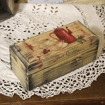 Diseño Vintage caja decorativa de madera caja de madera cofre ...
