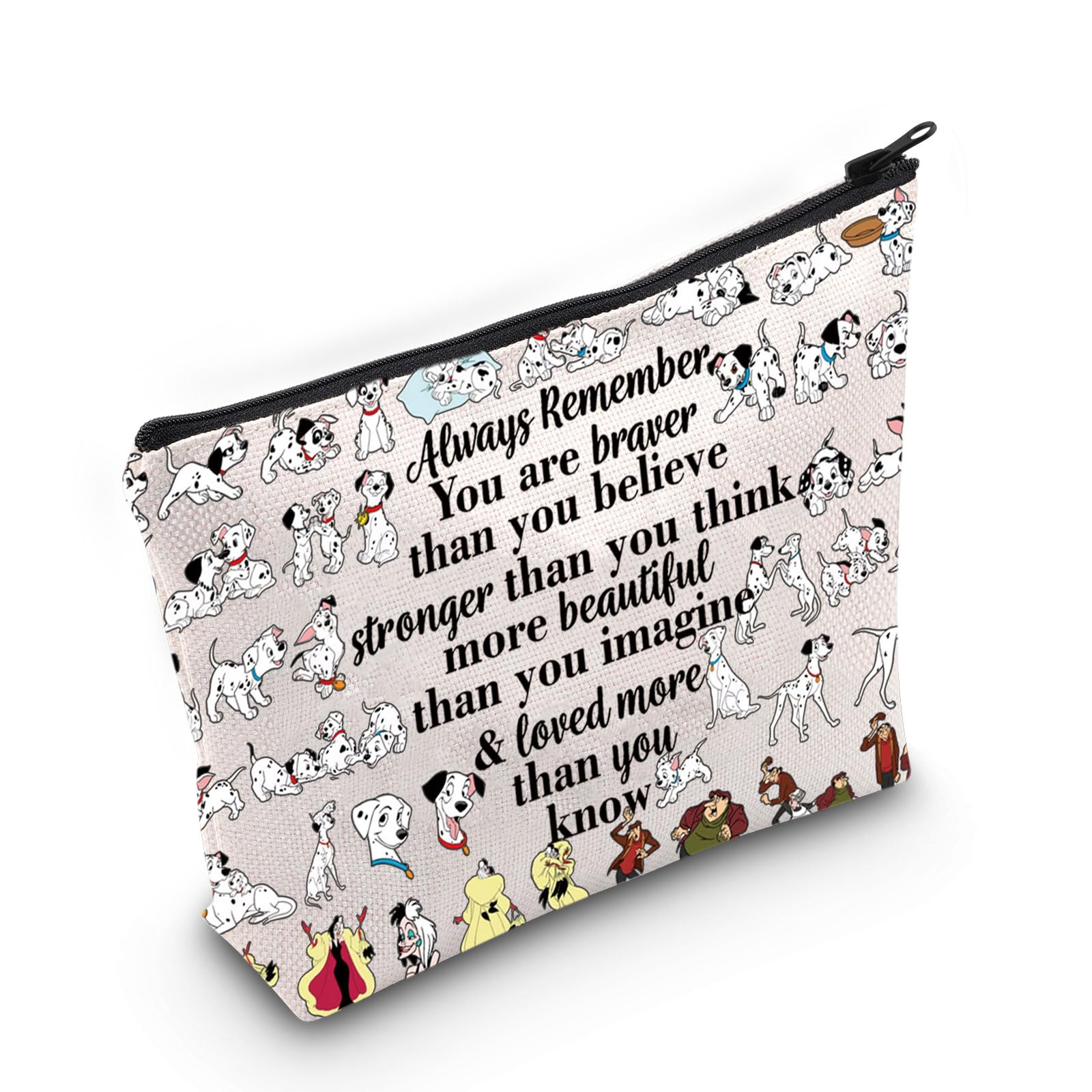 WZMPA 101 Dog Cosmetic Makeup Bag 101 Dog Owner Gift 101 Dogs Zipper Pouch Travel Bag 101 Dog Lover Gift, Always Dalmatians