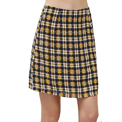 Vintage Plaid A-Line Short Skirt Women's High Kuwait Ubuy