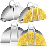 Cunhill 4 Pack Stainless Steel Taco Shell Holder Stands Tortilla Shaper | For Air Fryer Baking Frying, Crispy Shell Maker Mold, Corn Tortilla Shaper, Kitchen Cooking Tool, Stable Design