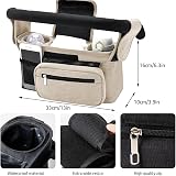 Tyuodna Baby Pram Bag Stroller Organiser Beige Universal Fit view 6