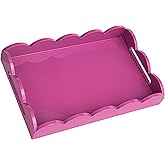Creative Co-Op Wide Wood Tray, Fuchsia