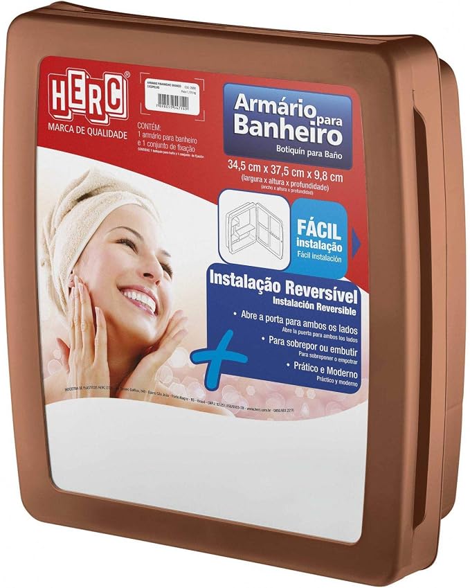 Armário para Banheiro Herc com Espelho Ocre | Amazon.com.br (7898059547194)