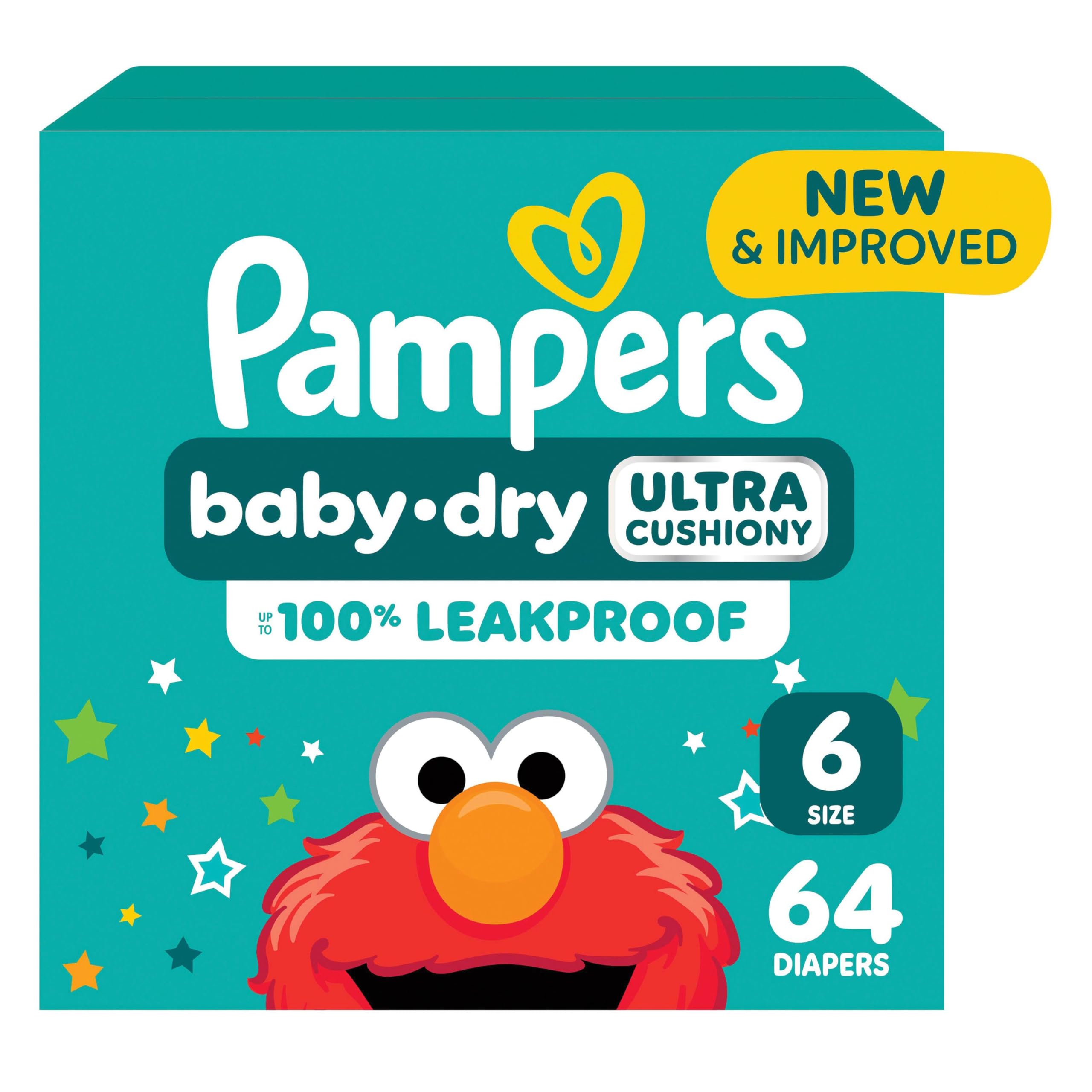 Photo 1 of Pampers Diapers - Baby Dry - Size 6, 64 Count, Absorbent Disposable Infant Diaper (Packaging May Vary)