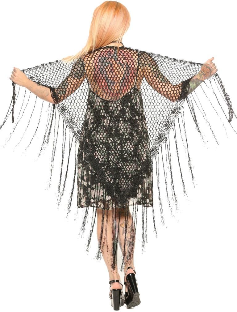 Widow by Lip Service Gothic Victorian Steampunk Crochet Scarf Shawl (OS)