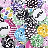 Crystallove 2 Holes Mixed 30mm Buttons Lot with Different Color and Style for Sewing Fasteners Scrapbooking and DIY Handmade Craft (sport style-30pcs)