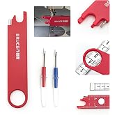 Bruce Sewing Machine Automatic Needle Threader with 2 Seam Rippers | Ruler Scale &amp; Magnifying Glass 4-in-1 Sewing Threader Tool with Seam Ripper Essential Gadget for Sewing Enthusiasts