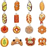 LEGENTLISUR 32Pcs Resin Imitation Bread Toast Charms Food Charms for Jewelry Making Resin Food Pendant French Bread Pendants for DIY Necklace Bracelet Earrings Craft Supplies