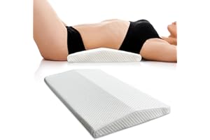 Eiury Lumbar Support Pillow for Back Pain Relief: Provides Support for Side, Back, and Stomach Sleepers. Wedge Shaped Bolster Pillow for Bed and Sofa (White)