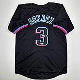 Facsimile Autographed Luis Arraez Miami Black Reprint Laser Auto Baseball Jersey Size Men's XL
