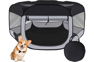 WN'S DAY Dog Cat Playpen, Portable Pet Puppy Playpen,Rabbit Puppy Dog Play Pen for Indoors,Dog Cat Tent for Indoor Cats,Kitten Playpen,Collapsible Small Cat Dog Crate Cage for Small Dogs with Carrying Case(S)