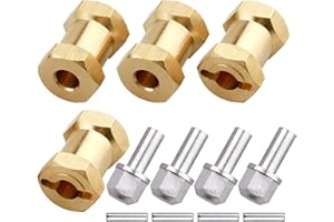 4PCS CrazyHobby Brass RC 12mm Wheel Hubs Extensions Wheel Spacers Hex Drive Adapter for 1/10 RC Crawler Axial SCX10 & SCX10 II 90046 D90 (18mm)