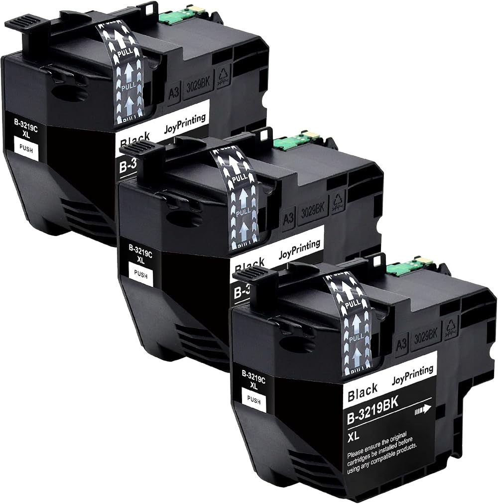 JoyPrinting LC3219XL Black Ink Cartridges 3 Pack for Brother MFC-J5330DW J5730DW