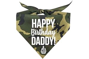 TEES & TAILS Happy Birthday Daddy! Printed Dog Bandana (Assorted Colors)