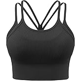 Workout Crop Tops for Women Spaghetti Strap Padded Cropped Tank Top