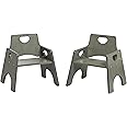 ECR4Kids Stackable Wooden Toddler Chair, 8in, Kids Furniture, Grey Wash, 2-Pack