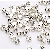 Pawkyjar Crystal Glass Claw Rhinestones Sew on Rhinestone for Crafts Clothes Wedding Dress (5mm 1440pcs)