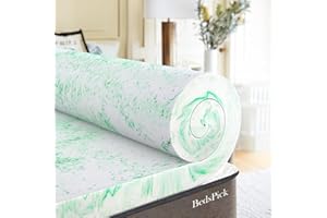 BedsPick Twin XL 3 Inch Memory Foam Mattress Topper Twin XL Bed, Gel Infused Ventilated Memory Foam Bed Toppers for College Dorm, Single Toppers Foam Mattress Pad